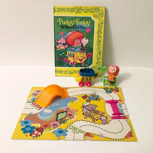 Vintage 1969 Mattel  Upsy Downsy Pudgy Fudgy Doll Playset with Board and Book